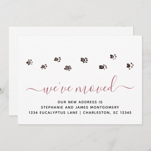 Cute Walch Prints Roos Gold Moving Aankondiging (Voorkant / Achterkant)