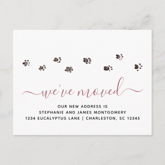 Cute Walch Prints Roos Gold Moving Aankondigingskaart (Voorkant)