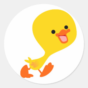 Cute Waling Cartoon Ducking Sticker