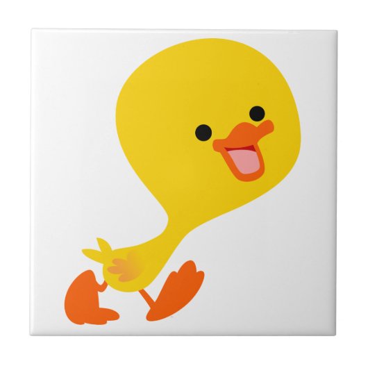 Cute Waling Cartoon Ducking Tile Tegeltje (Voorkant)