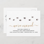 Cute Walk Drukt zwarte gouden beweging af Aankondigingskaart (Voorkant / Achterkant)