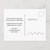 Cute Walk Drukt zwarte gouden beweging af Aankondigingskaart (Achterkant)