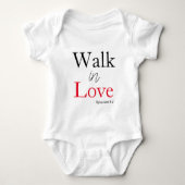 Cute Walk in Love Bible Verse Romper (Voorkant)