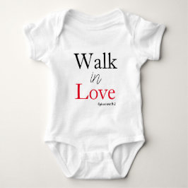 Cute Walk in Love Bible Verse Romper
