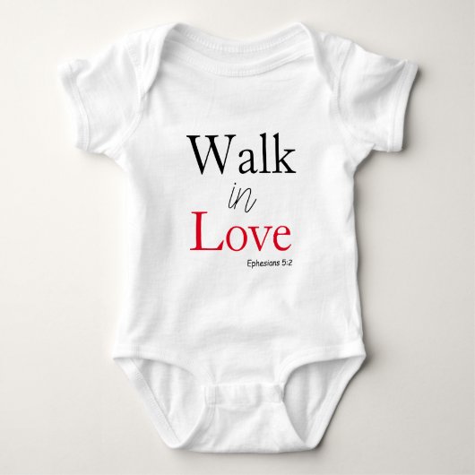 Cute Walk in Love Bible Verse Romper (Voorkant)