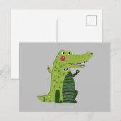 Cute Walking Alligator Briefkaart (Voorkant / Achterkant)