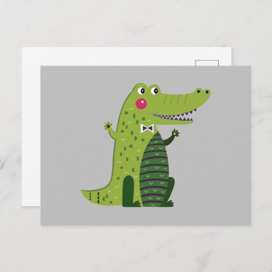 Cute Walking Alligator Briefkaart (Voorkant / Achterkant)