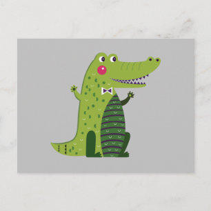 Cute Walking Alligator Briefkaart