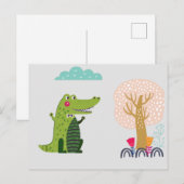 Cute Walking Alligator Briefkaart (Voorkant / Achterkant)