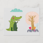 Cute Walking Alligator Briefkaart (Voorkant)