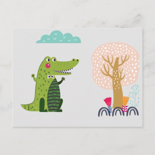 Cute Walking Alligator Briefkaart (Voorkant)