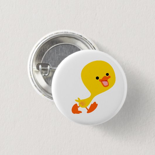 Cute Walking Cartoon Ducking Button Badge (Voorkant /achterkant)