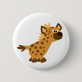 Cute Walking Cartoon Hyena Ronde Button 5,7 Cm