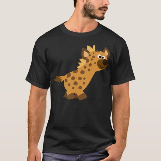 Cute Walking Cartoon Hyena T-Shirt (Voorkant)