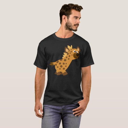 Cute Walking Cartoon Hyena T-Shirt (Voorkant volledig)