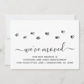 Cute Walking Paw Prints Moving Announcement Kaart (Voorkant)