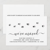 Cute Walking Paw Prints Moving Announcement Kaart (Voorkant / Achterkant)