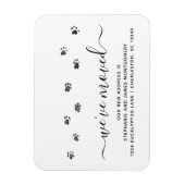 Cute Walking Paw Prints Moving New Address Magneet (Verticaal)