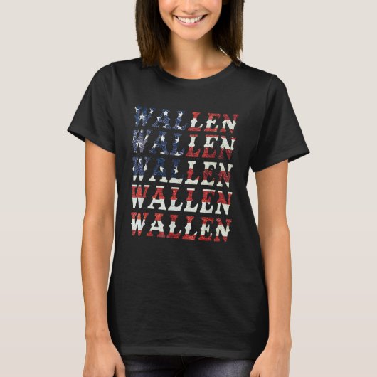 Cute Wallen American Flag Red White Blue Merch Ou T-shirt (Voorkant)