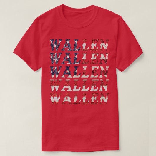 Cute Wallen American Flag Red White Blue Merch out T-shirt (Design voorkant)