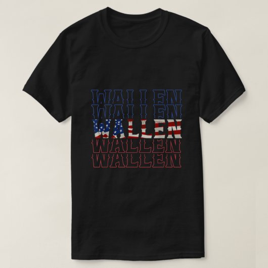 Cute Wallen Shirt American Flag Red White Mer (Design voorkant)