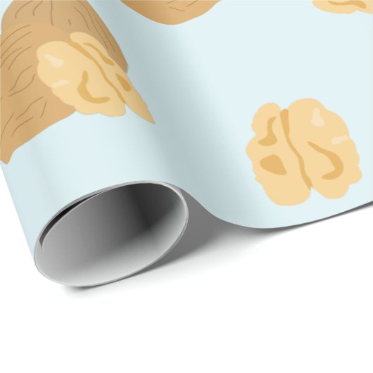 Cute Walnoten Nut Pattern Cadeaupapier (Rol Hoek)