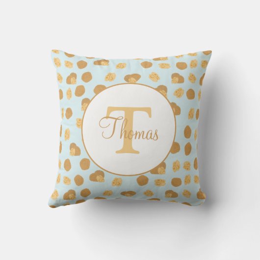 Cute Walnoten Nut Pattern Monogram Kussen (Achterkant)