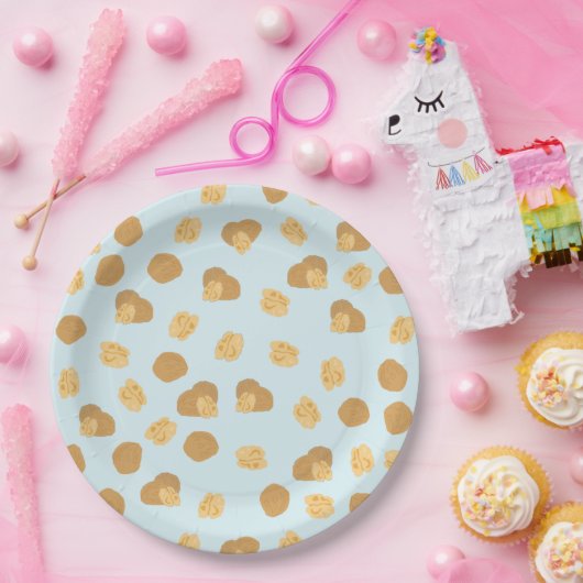 Cute Walnoten Nut Pattern Papieren Bordje (Feest)
