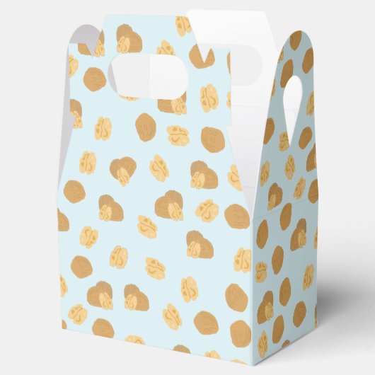 Cute Walnoten Nut Pattern Pastel Blue Bedankdoosjes (Geopend)