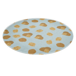 Cute Walnoten Nut Pattern Pastel Blue Snijplank