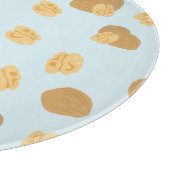 Cute Walnoten Nut Pattern Pastel Blue Snijplank (Hoek)