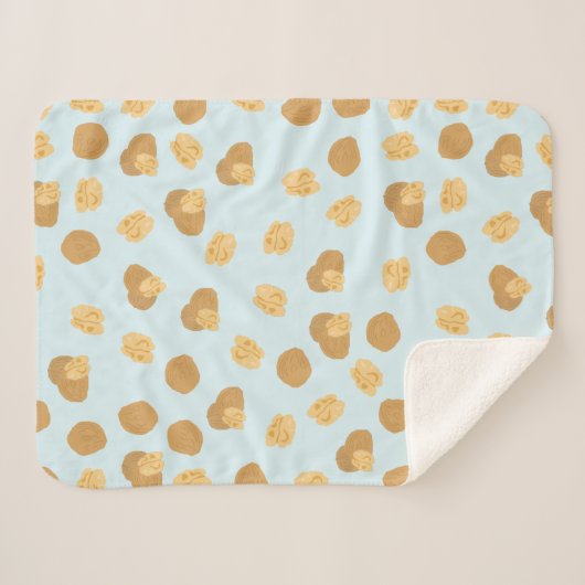 Cute Walnoten Nut Pattern Sherpa Deken (Voorkant (horizontaal))