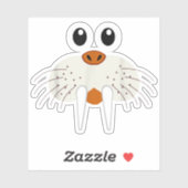 Cute Walrus Animal Costume Funny Halloween Sticker (Vel)