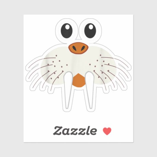 Cute Walrus Animal Costume Funny Halloween Sticker (Vel)