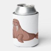 Cute walrus cartoon blikjeskoeler (Blikje Voorkant)