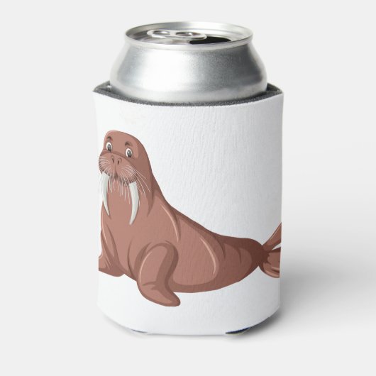 Cute walrus cartoon blikjeskoeler (Blikje Achterkant)