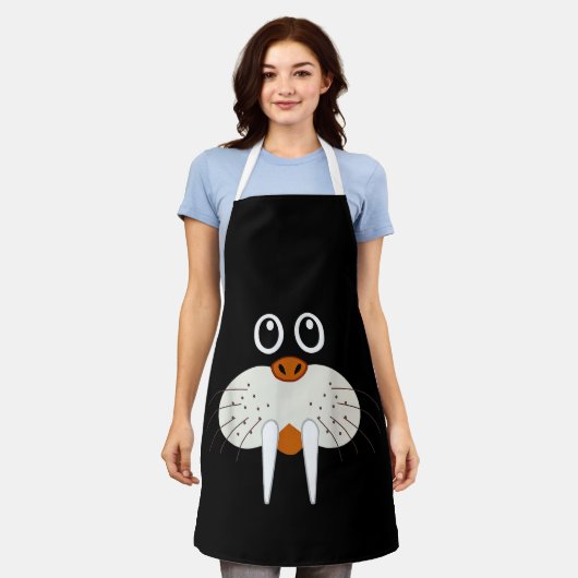 Cute Walrus Dierenkostuum Grappige Halloween Schort (Gedragen)