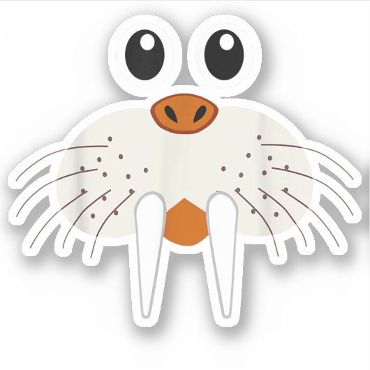 Cute Walrus Dierenkostuum Grappige Halloween Sticker (Voorkant)