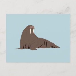 Cute Walrus Illustration Feestdagenkaart