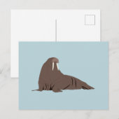Cute Walrus Illustration Feestdagenkaart (Voorkant / Achterkant)