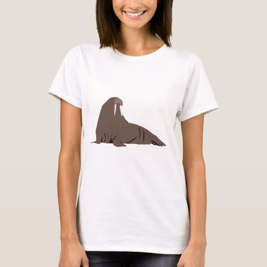 Cute Walrus Illustration T-Shirt (Voorkant)