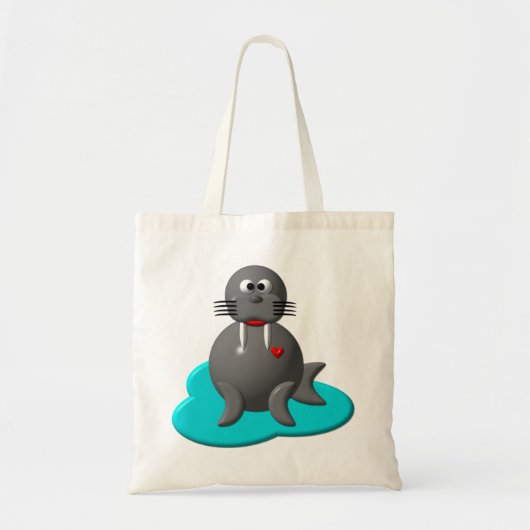 Cute walrus in water tote bag (Voorkant)