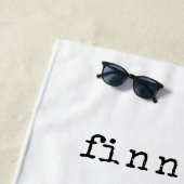 Cute Walrus Line Art Drawing Persoonlijke naam Strandlaken (In situ)