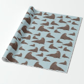 Cute Walrus Pattern Cadeaupapier (Uitgerold)