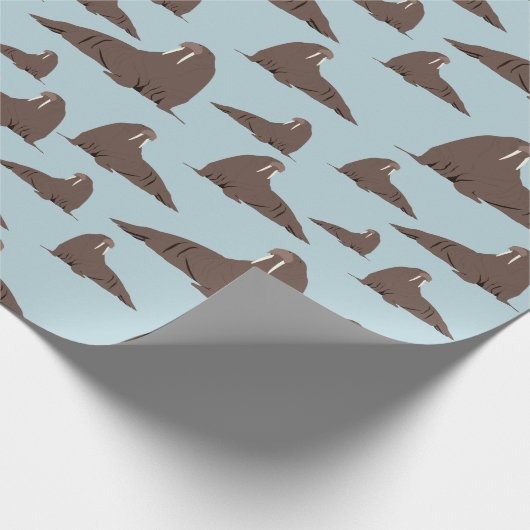 Cute Walrus Pattern Cadeaupapier (Hoek)