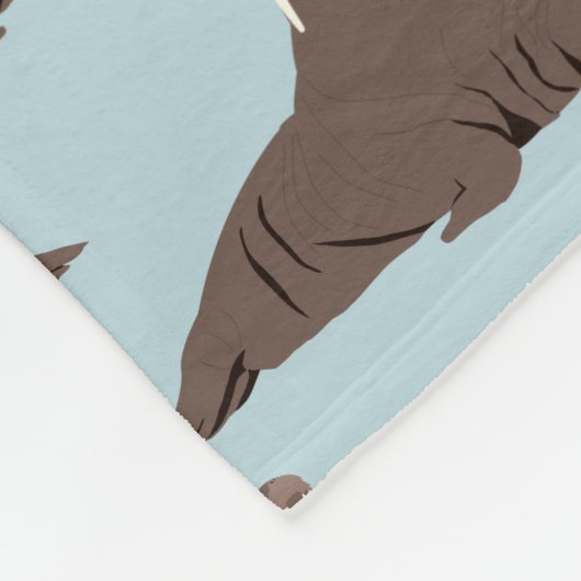 Cute Walrus Pattern Fleece Deken (Hoek)