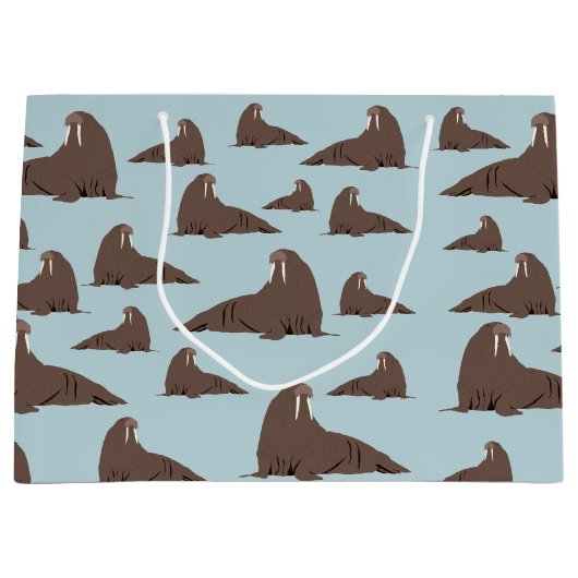 Cute Walrus Pattern Groot Cadeauzakje (Voorkant)