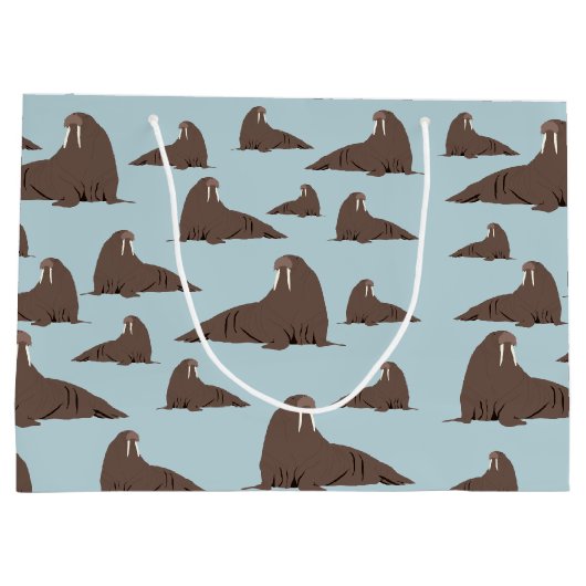 Cute Walrus Pattern Groot Cadeauzakje (Achterkant)