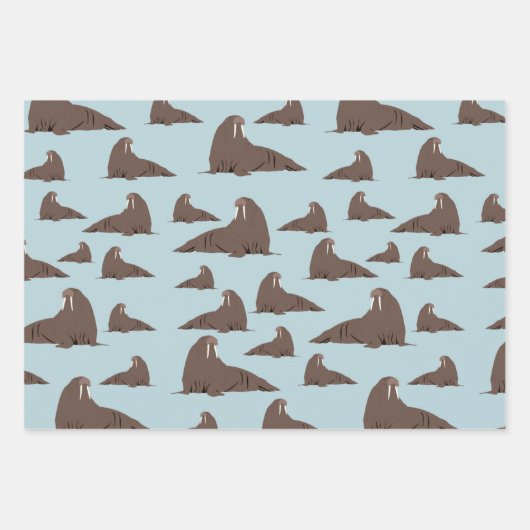Cute Walrus Pattern Inpakpapier Vel (Voorkant 2)