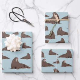 Cute Walrus Pattern Inpakpapier Vel